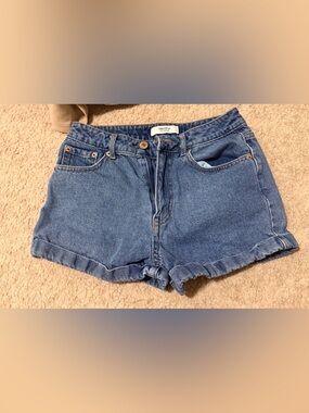 Forever 21 Medium Blue Denim Rolled-Hem Shorts